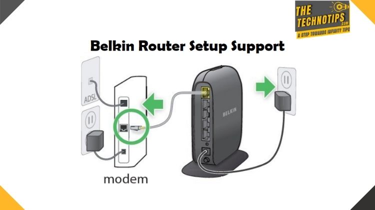 In this images Setup of Belkin N450 Wi-Fi Router-thetechnotips logo